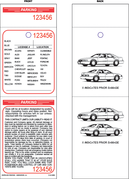 Sprint/3 Part Bailment Stock Ticket 2.75