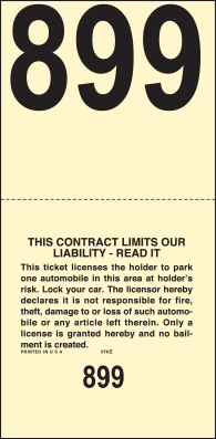 2 Part Standard/STK2 Parking Ticket Stock Generic