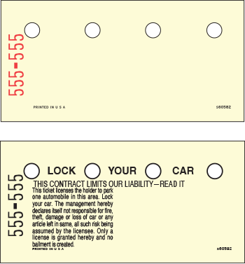 Disclaimer APD/TD249 - APE/TD249 - EPS/3032B - Federal Signal/TD249/510A - Stanley/SP - Western/TD249 Parking Ticket Stock Generic