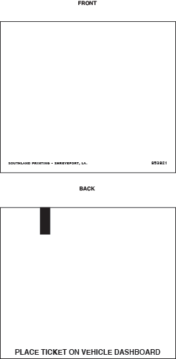 Parkeon/STRADA Blanks Stock Generic Parking Ticket