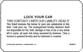 DataPark/DP5900DBI Blanks Stock Generic Parking Ticket