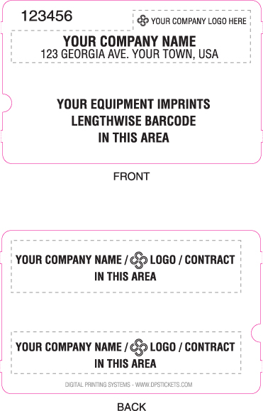 SkiData 460 Thermal Non Magnetic Stripe Lengthwise Barcode Custom Parking Ticket
