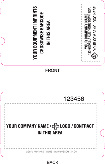 SkiData 460 Thermal Non Magnetic Stripe Crosswise Barcode Custom Parking Ticket